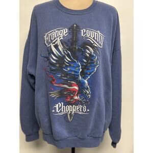 Vintage Orange County Choppers sweatshirt 2X American flag eagle Faded Biker